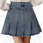 Denim Pleated Mini Skirt for Women – Casual & Trendy Fashion